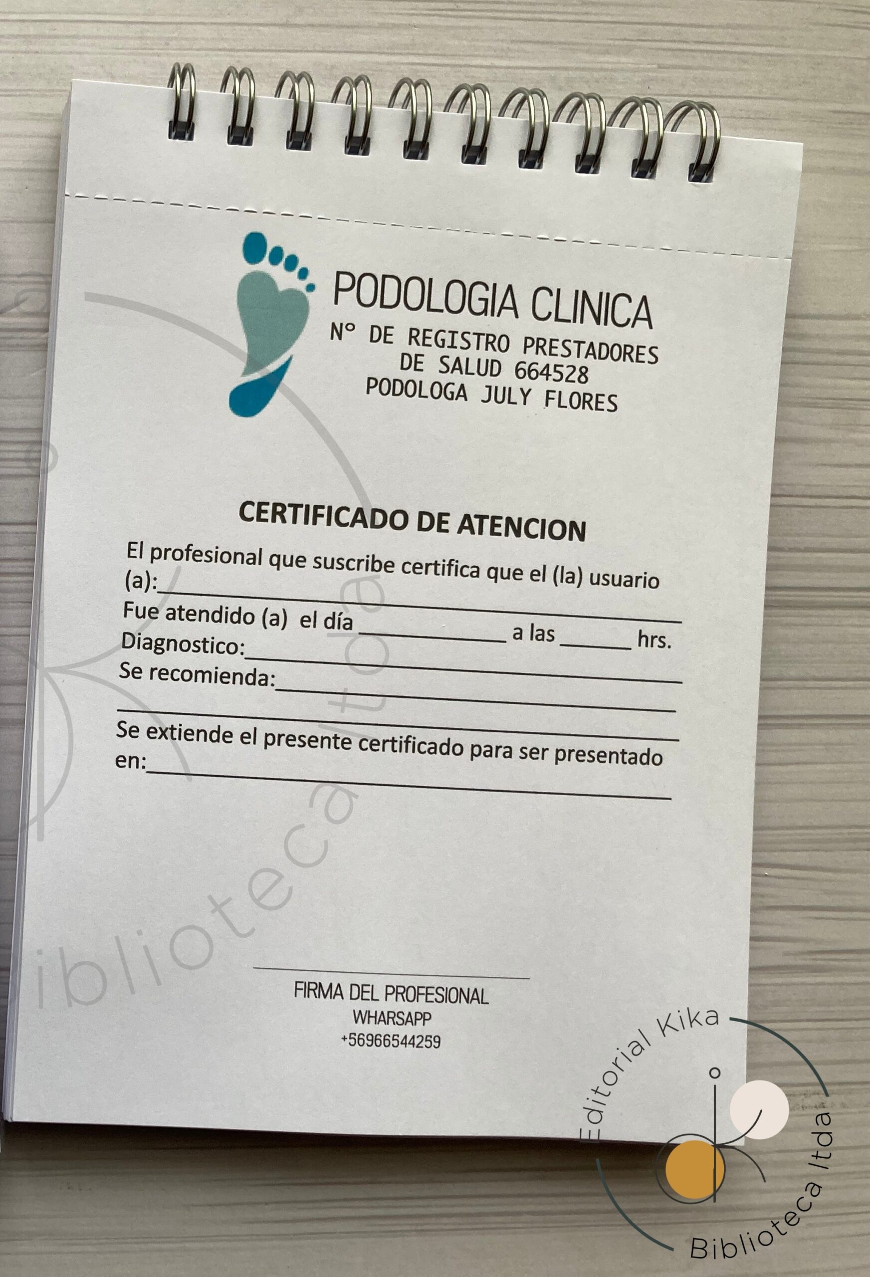 Certificado de Atención principal